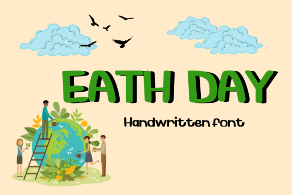 Earth Day Font for Creative Design